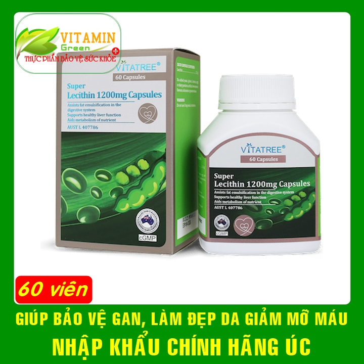 Vitatree Super Lecithin 1200mg bổ sung tinh chất mầm đậu nành | Nhập khẩu chính hãng Úc