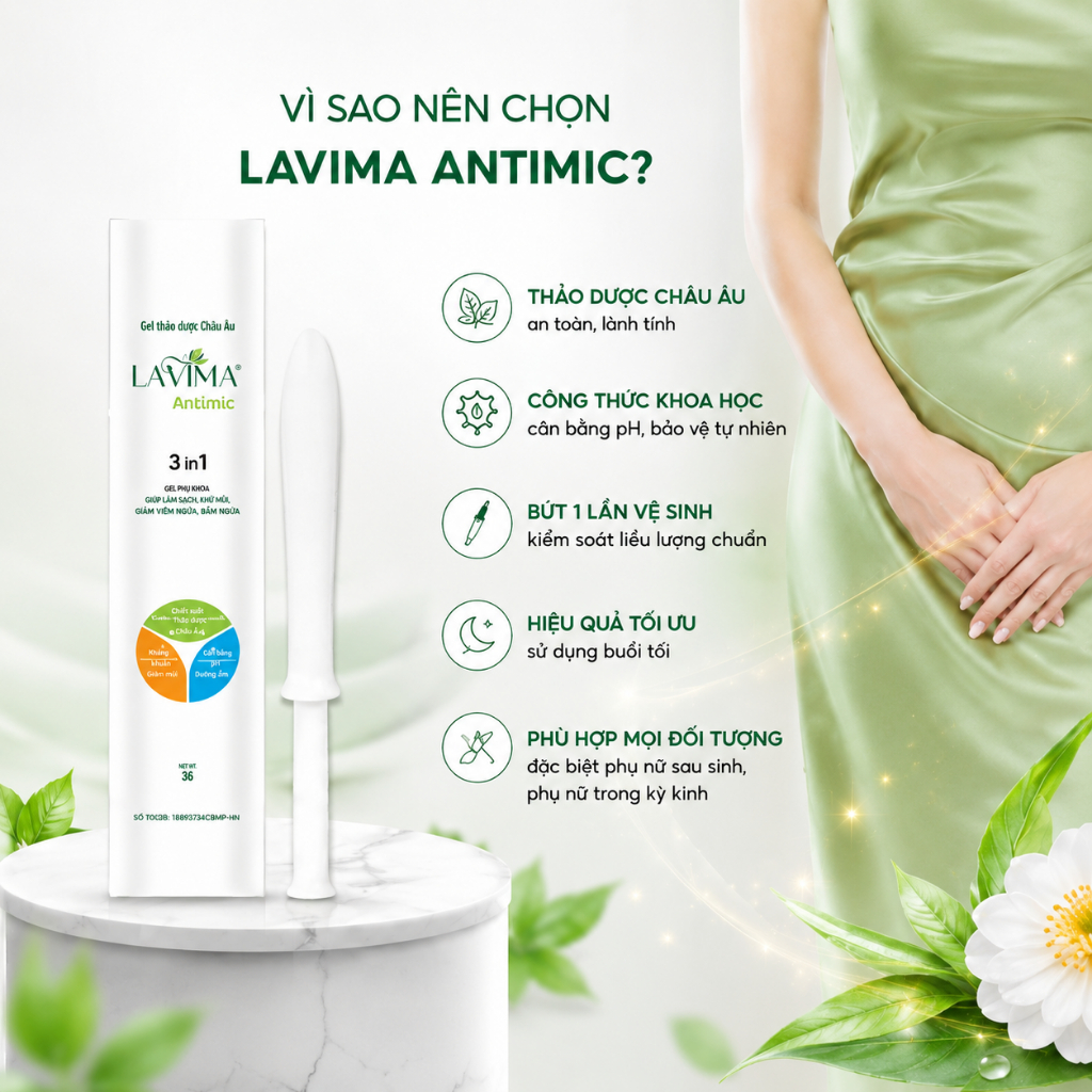 Gel Phụ Khoa Nữ Lavima Antimic Dạng Bút 3g - Combo 15 Bút
