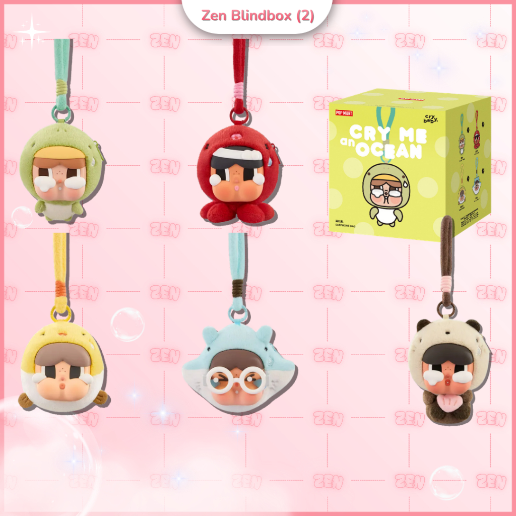 [CHÍNH HÃNG] Blindbox Crybaby Cry Me an Ocean Series Earphone Bag Móc Khóa Đựng Tai Nghe