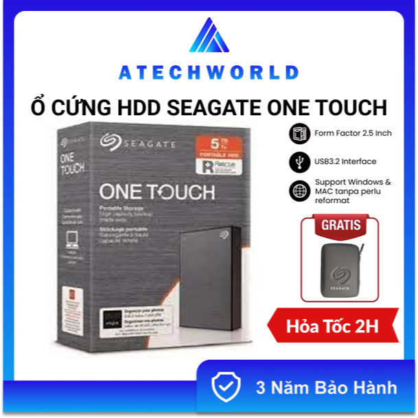 Ổ CỨNG DI ĐỘNG SEAGATE ONE TOUCH 2TB 4TB 5TB 6TB USB 3.2 – Hàng Chính Hãng - BH 3 Năm - Có Xuất VAT