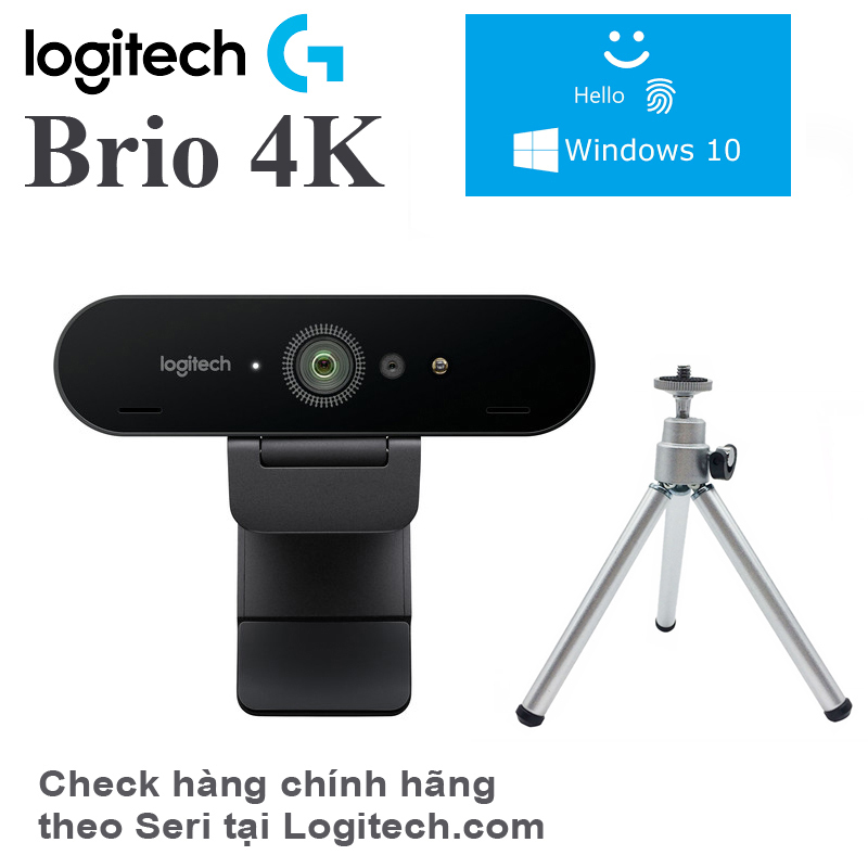 Webcam Logitech BRIO - 4K Ultra HD, hỗ trợ Windows Hello, chính hãng new bảo hành 3 tháng