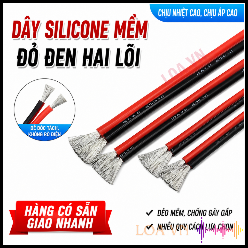 Dây điện đôi Báo giá 1 mét 16AWG 18AWG 20AWG 22AWG 26AWG 300V 2468 lõi đồng mạ niken