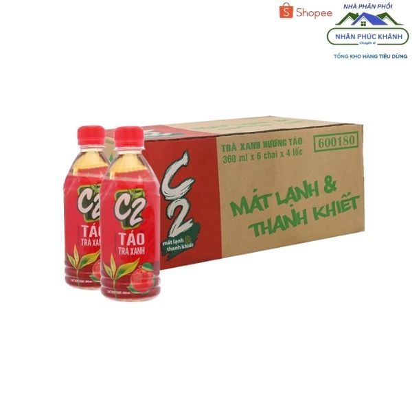 [1 Thùng/ 24 Chai] C2 Táo 360Ml (24 Chai)