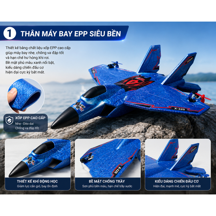 Máy Bay Điều Khiển Từ Xa X320. Pin Bay 15-20 phút .Bay xa 300m.Pin Trâu , Bền Đẹp ,Dễ Chơi. | BigBuy360 - bigbuy360.vn