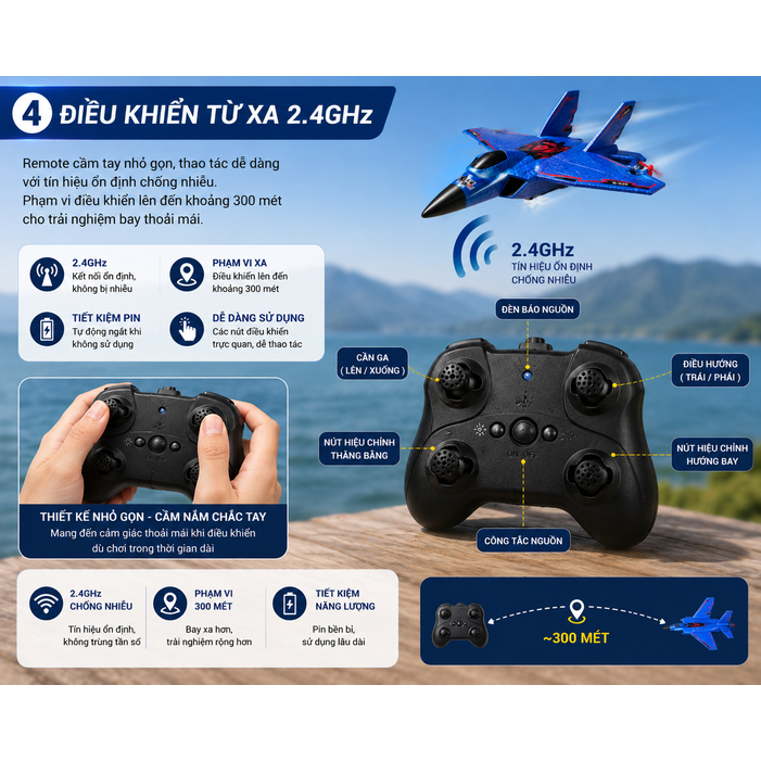 Máy Bay Điều Khiển Từ Xa X320. Pin Bay 15-20 phút .Bay xa 300m.Pin Trâu , Bền Đẹp ,Dễ Chơi. | BigBuy360 - bigbuy360.vn