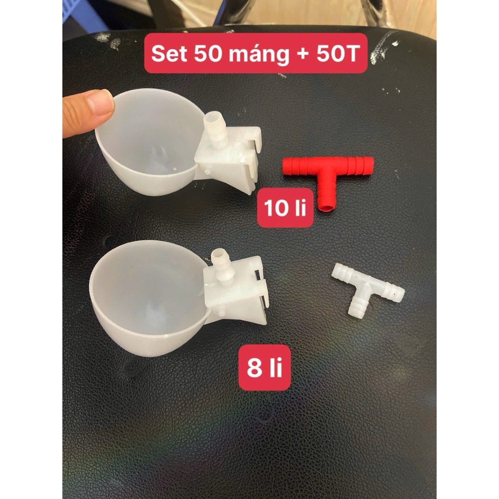 SET 50-100 cái máng uống nước tự động bằng nhựa dẻo bồ câu 8 li và 10 li