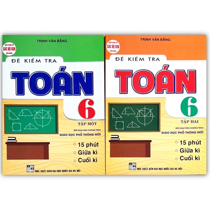 Sách - Combo Đề Kiểm Tra Toán Lớp 6 (Tập 1+ Tập 2)