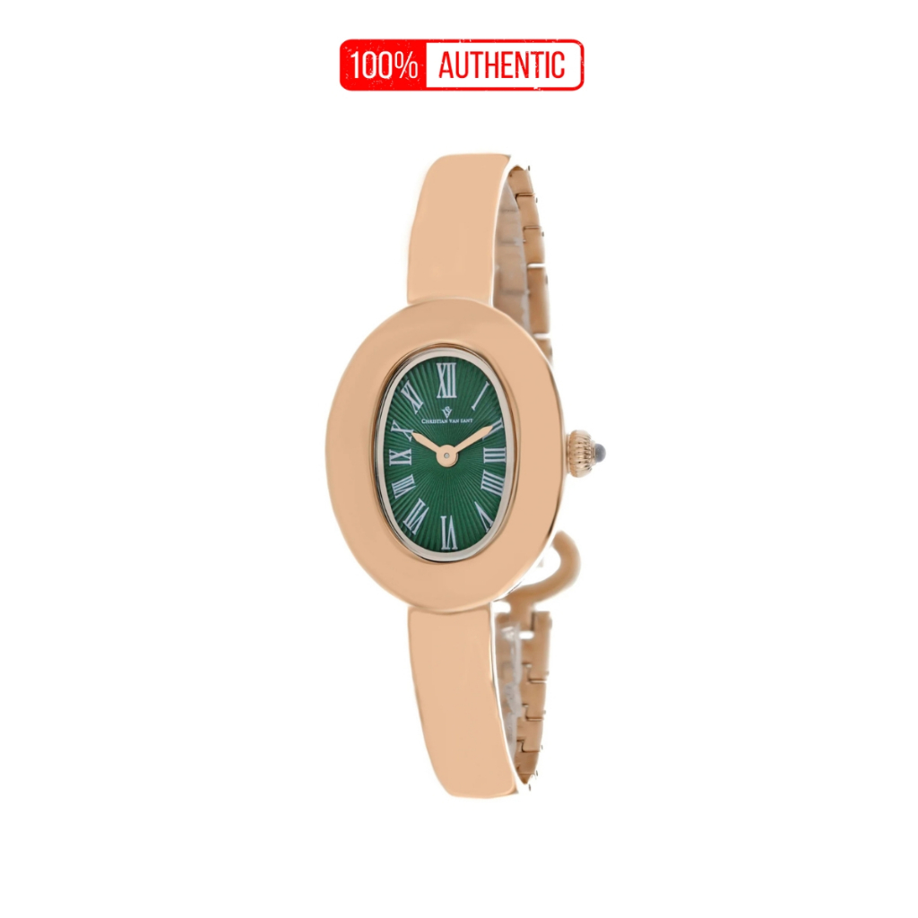 Đồng Hồ Nữ Christian Van Sant Anora CV4340 Dây Rose Gold Mặt Xanh La Mã 26mm Sang Trọng