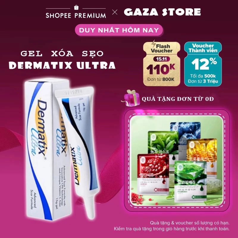 Gel giảm sẹo, mờ thâm sẹo Dermatix Ultra 15g an toàn cho mẹ và bé