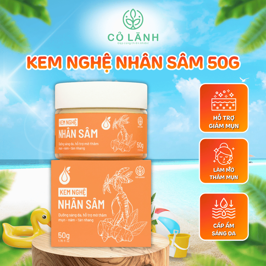 Kem Nghệ Nhân Sâm 50G - Cỏ Lành Dưỡng Trắng, Mờ Thâm Nám 50G