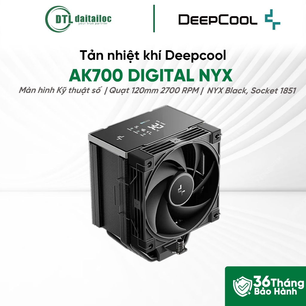 Tản nhiệt khí Deepcool AK700 DIGITAL NYX ĐEN | Chính hãng | Bảo hành 36 tháng
