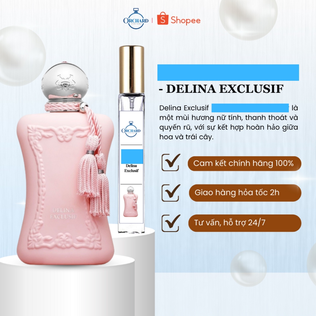Nước Hoa Nữ Delina Exclusif Chính Hãng tiểu thư, kiêu kỳ chai chiết 10ml - Orchard Perfume