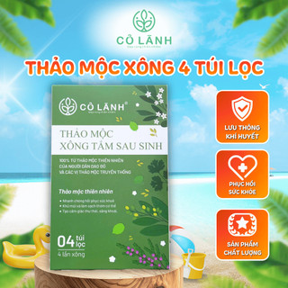 (Mẫu Mới) Thảo Mộc Xông Cỏ Lành 4 Túi Lọc - Phục Hồi Sau Sinh, Lưu Thông Khí Huyết