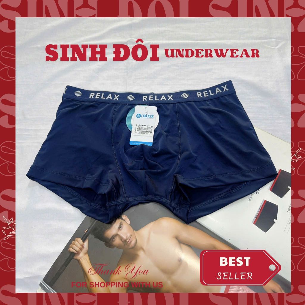 Quần lót nam boxer thun lạnh lưng vừa Relax 082 chính hãng co giãn thấm hút mồ hôi