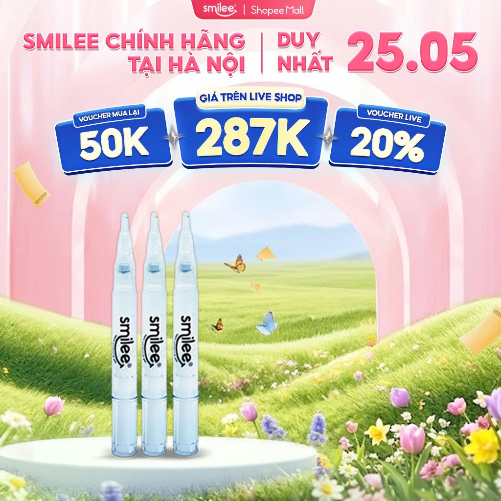 Bộ 3 bút gel làm trắng răng Smilee dùng cho bộ kit trắng răng Smilee Extra và Smilee Max, SVIP