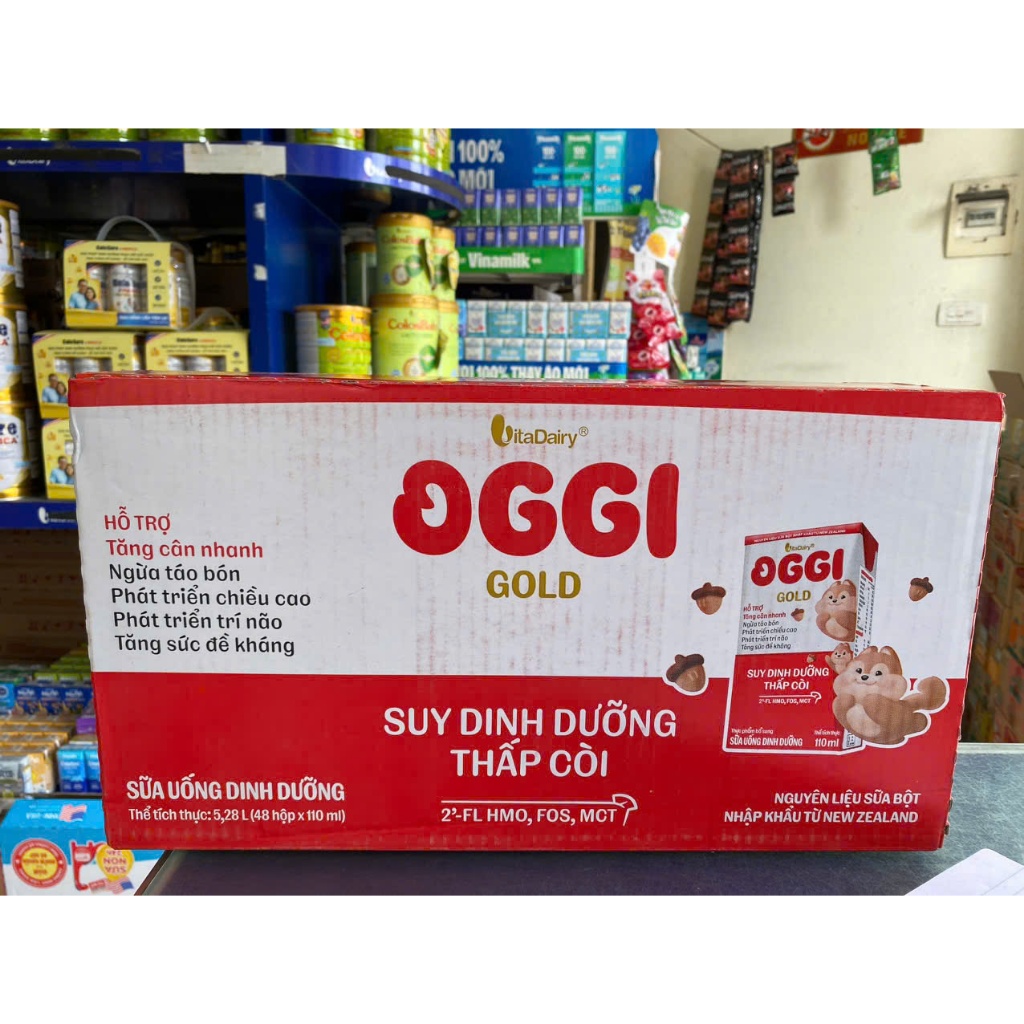 Date12/2026- [ Quét mã tích điểm ]Mẫu mới - SỮa Oggi pha sẵn loại 110ml (1 thùng 48 hộp).