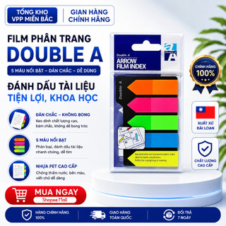 Film Phân Trang 5 màu Double A  - xuất xứ Đài Loan, 1 tập 125 miếng, nhiều hơn, tiết kiệm hơn