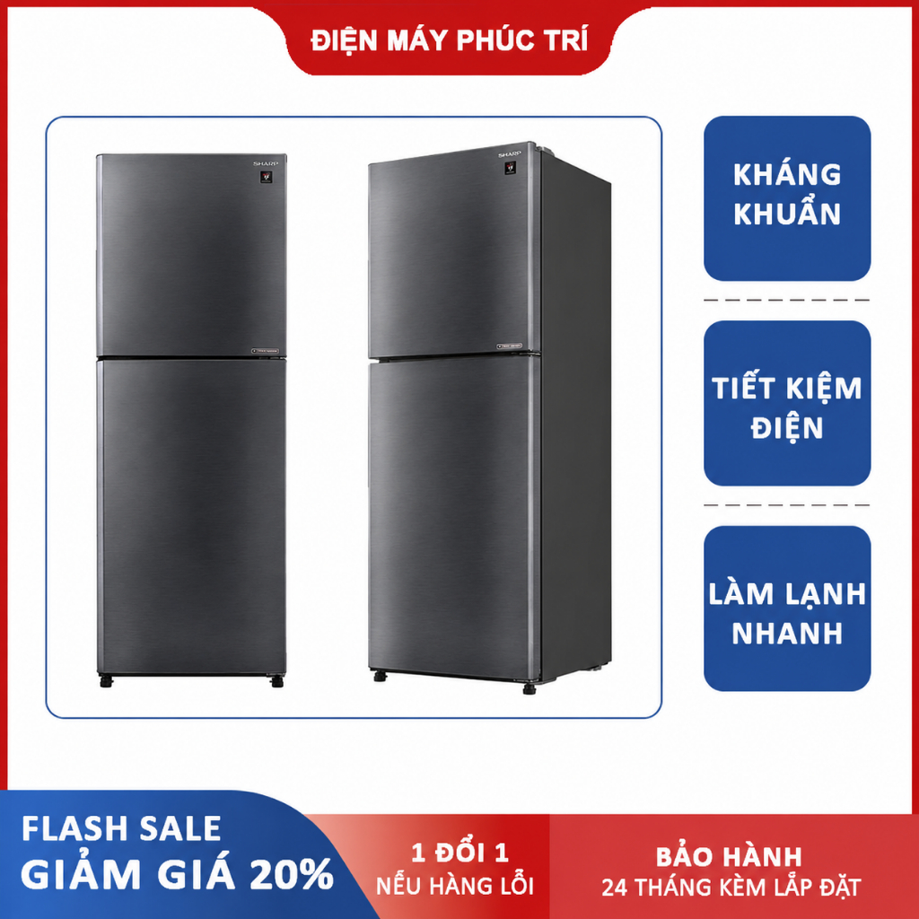 Tủ lạnh Sharp Inverter 330 lít SJ-XP352AE-DS