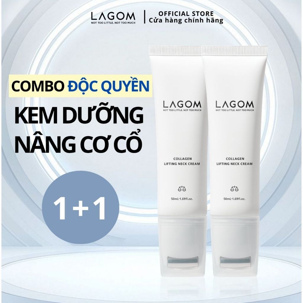 [Combo độc quyền 50ml x2] Lagom Collagen Lifting Neck Cream 50ml Kem dưỡng da cổ