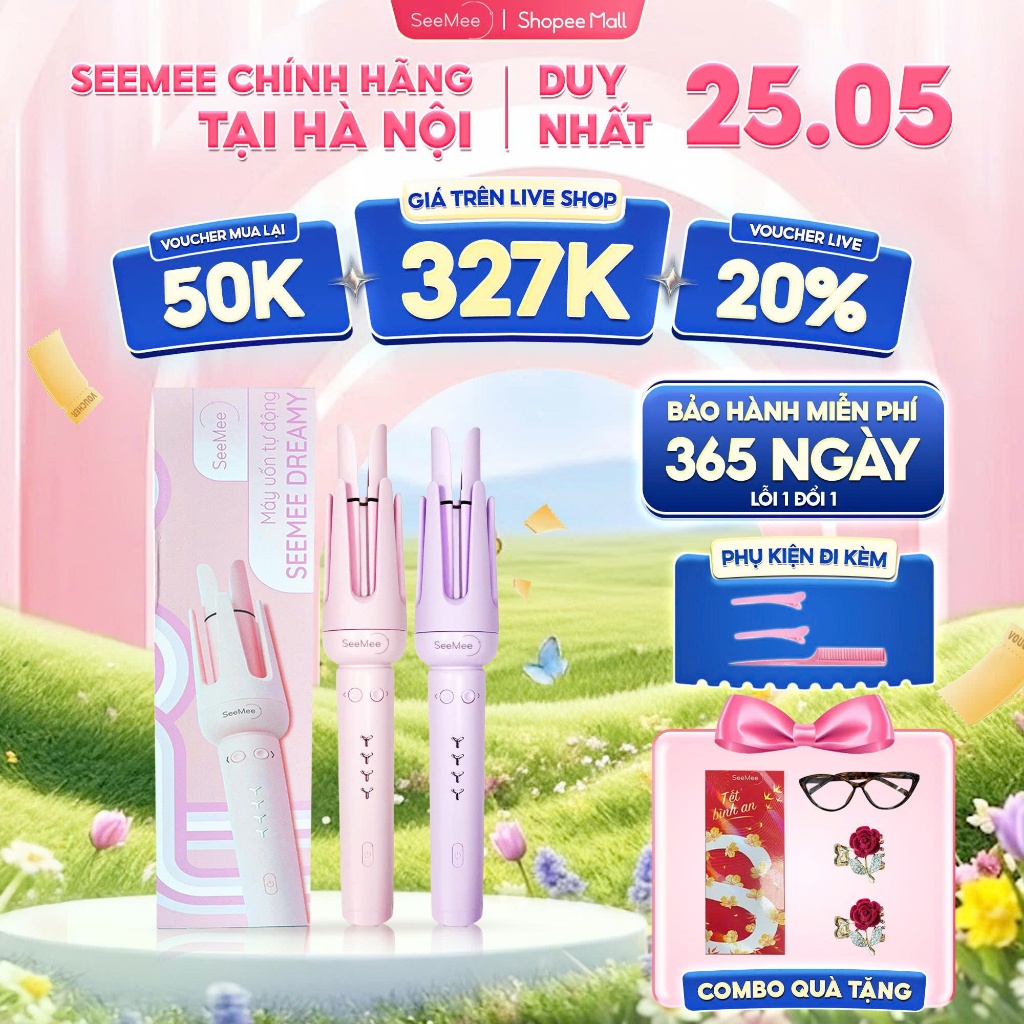 [Outlet S2] MÁY UỐN  XOĂN TỰ ĐỘNG SEEMEE GIÚP TÓC BÓNG MƯỢT VÀ BẢO VỆ TÓC ĐƯỜNG KÍNH UỐN 32MM, LIS