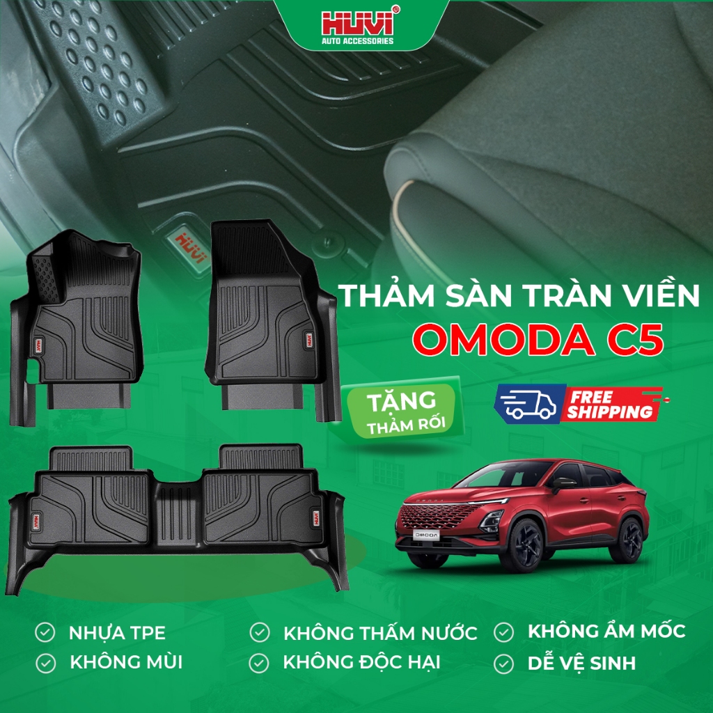 |TẶNG LÓT RỐI| Thảm lót sàn ô tô Omoda C5 2026 tràn viền bậc cửa Huvi