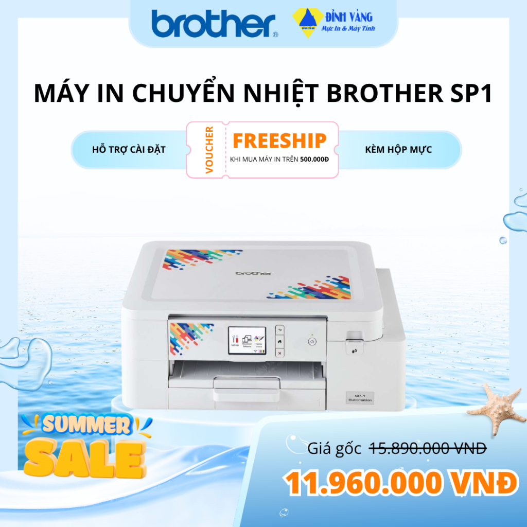 Máy In Chuyển Nhiệt Trên Vải Brother SP1 (In, 1 Trang/Phút, A4, A5, USB, LAN, WIFI)