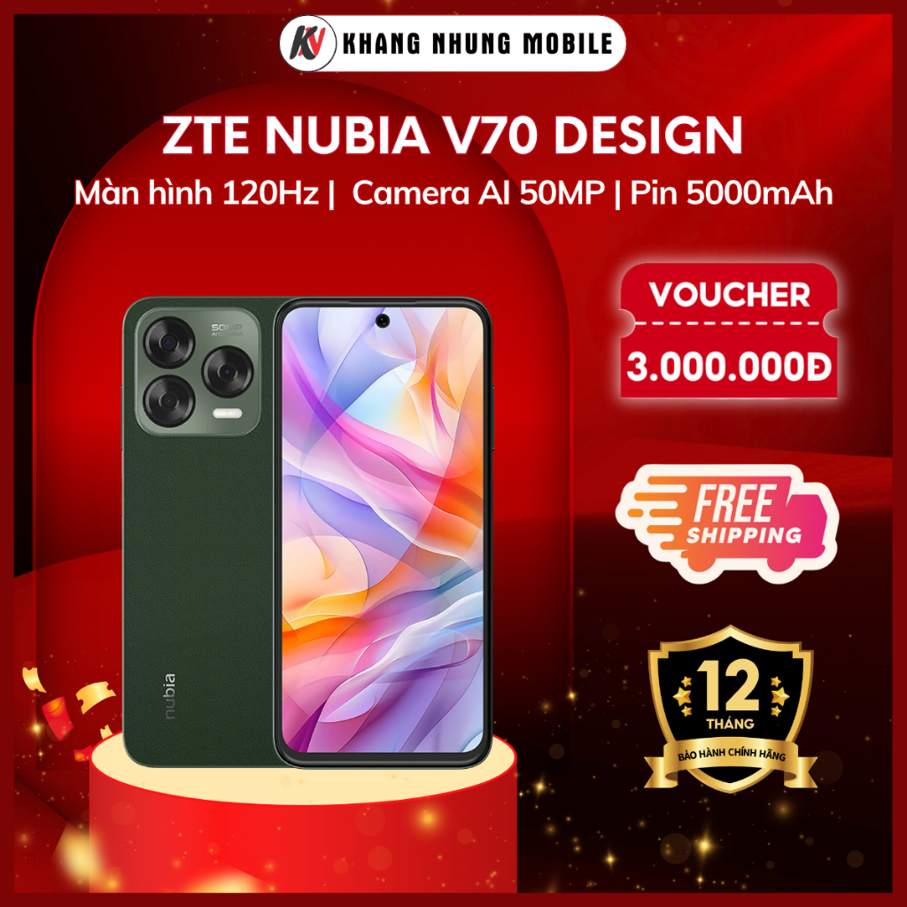 Điện thoại ZTE Nubia V70 Design 8/256GB | NFC Pin 5000 Mah  - Chính Hãng - Khang Nhung Mobile