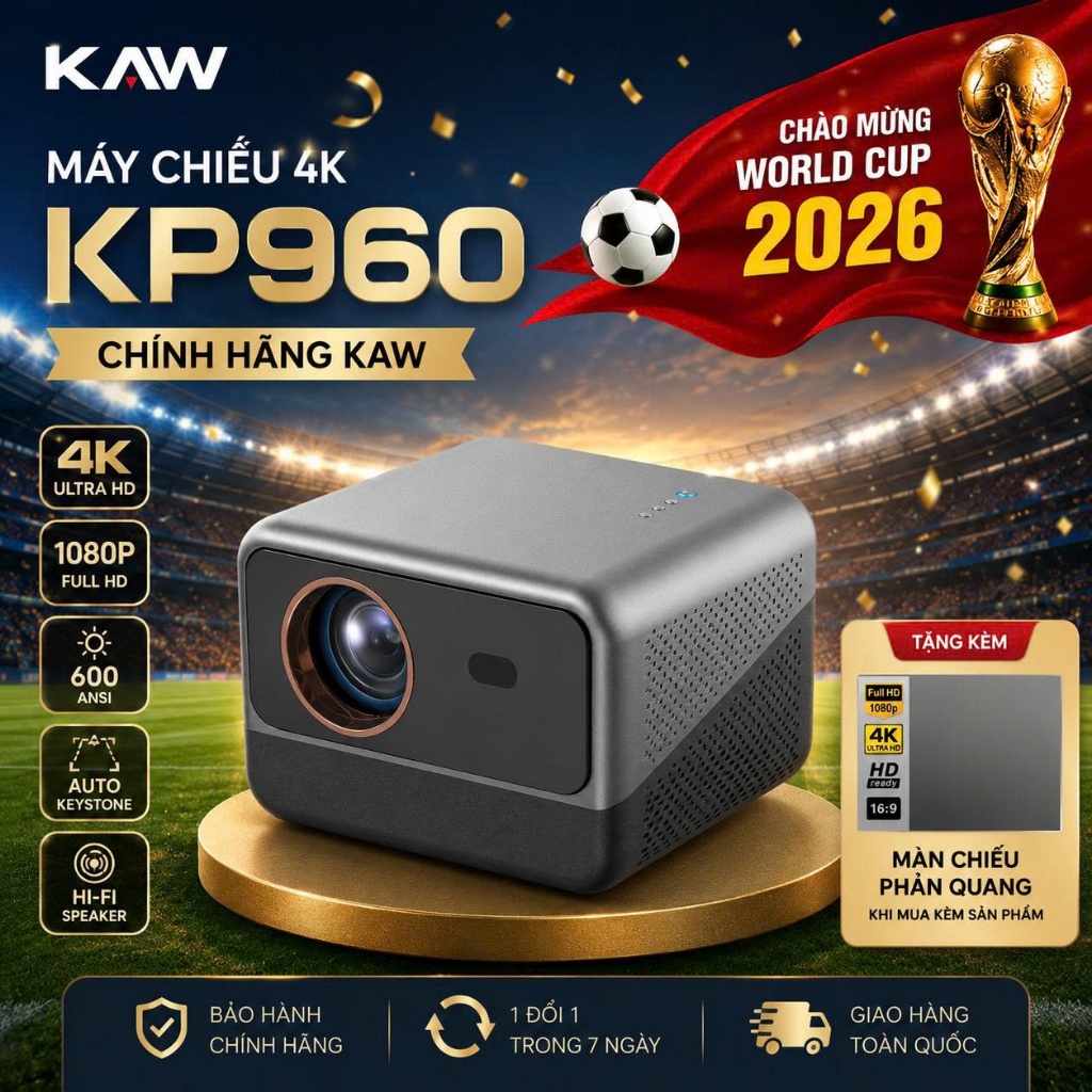 Máy Chiếu Mini KP960 Siêu Nét, Chiếu Phim, Dạy Học, Âm Thanh Sống Động Bảo Hành 12 Tháng
