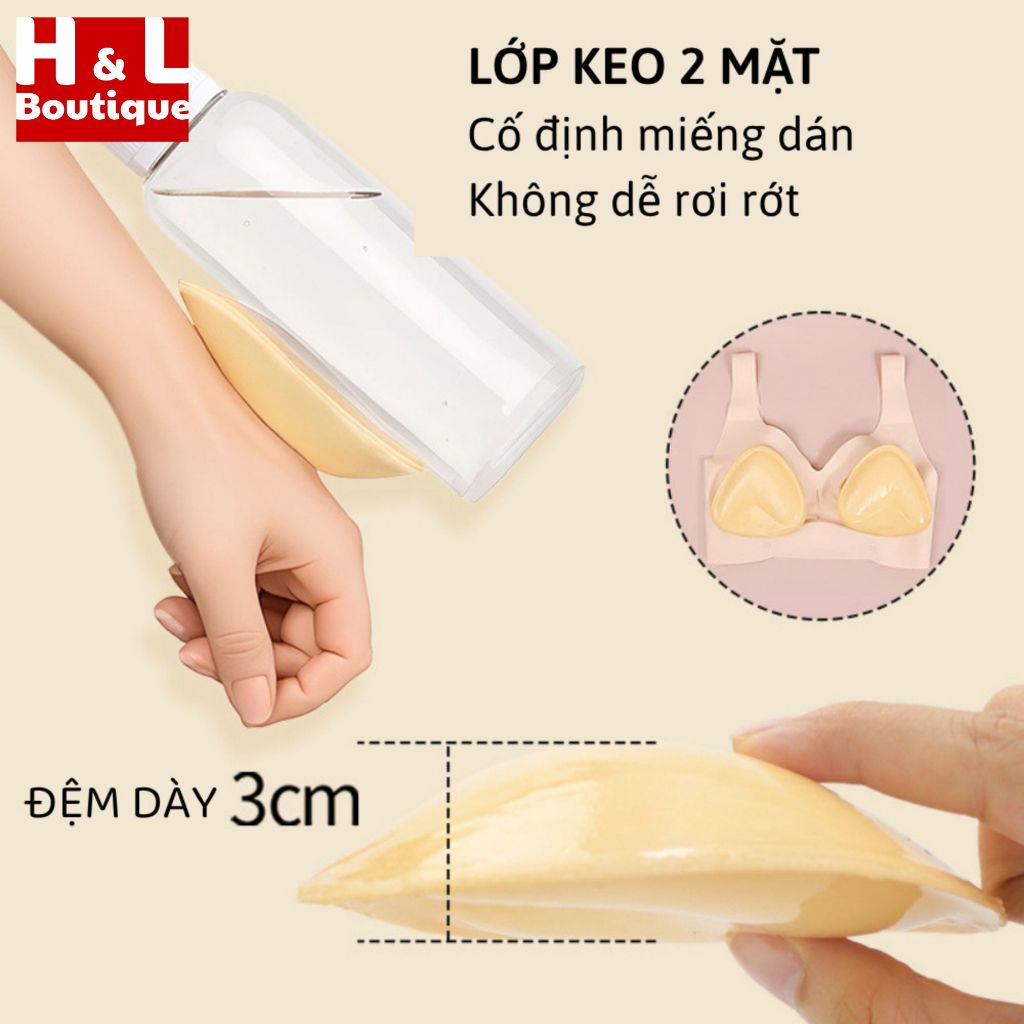 Miếng Độn Ngực Vô Hình Miếng Lót Nâng Ngực Dày 3CM Bằng Bọt Biển Giúp Nâng Ngực HL BOUTIQUE D3008