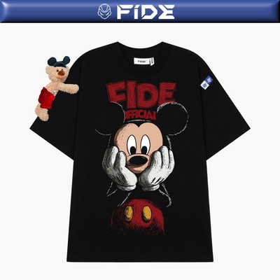 Áo thun FIDE Mickey phông unisex form rộng local brand nam nữ cổ tròn oversize - AT296 (Kèm gấu)