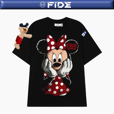 Áo thun FIDE Mickey phông unisex form rộng local brand nam nữ cổ tròn oversize - AT295 (Kèm gấu)