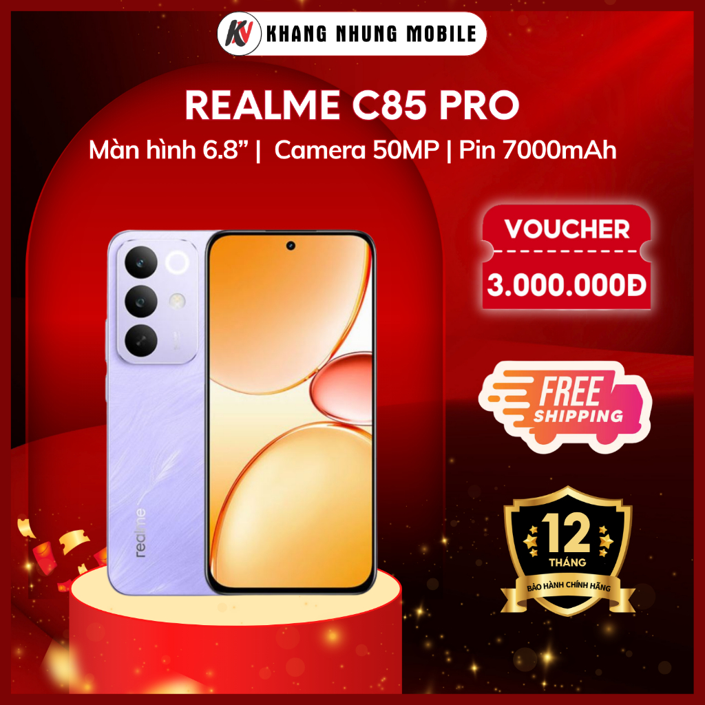 Điện thoại Realme C85 Pro - (8/128GB) - Pin 7000mAh - Hàng Chính Hãng - Khang Nhung Mobile
