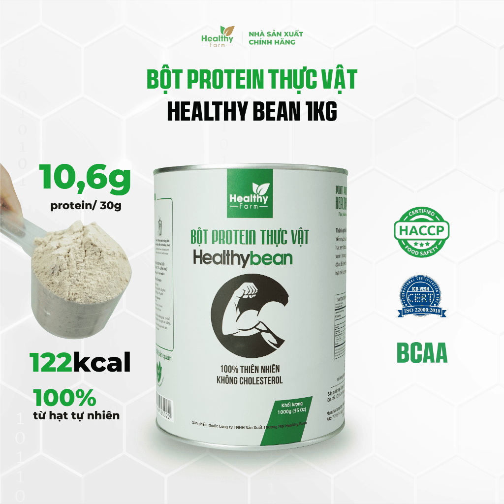 [Chính hãng] Healthy Bean - Bột Protein thực vật, giàu đạm, dễ uống, dễ tiêu - Healthy Farm