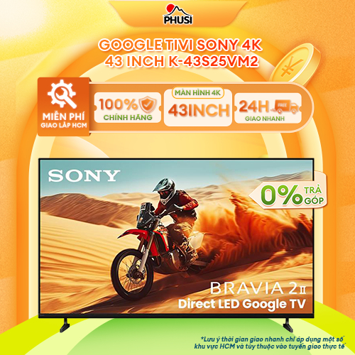 [MIỄN PHÍ GIAO LẮP] K-43S25VM2/ K-50S25VM2 Google Tivi Sony 4K 43 inch Bảo Hành Chính Hãng