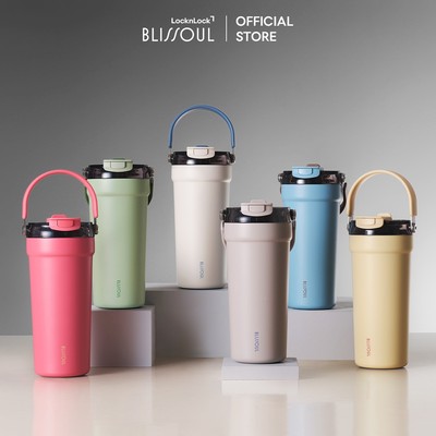Bình giữ nhiệt phủ sứ LocknLock Blissoul cafe ceramic tumbler LHC4440 có quai xách dung tích 700ml - 6 Màu