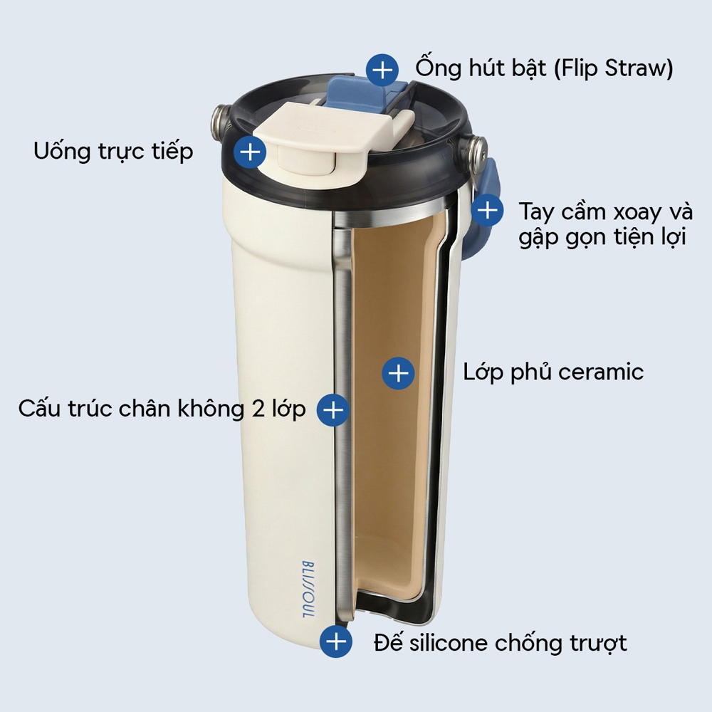 Bình giữ nhiệt phủ sứ LocknLock Blissoul cafe ceramic tumbler LHC4440 có quai xách dung tích 700ml - 6 Màu | BigBuy360 - bigbuy360.vn
