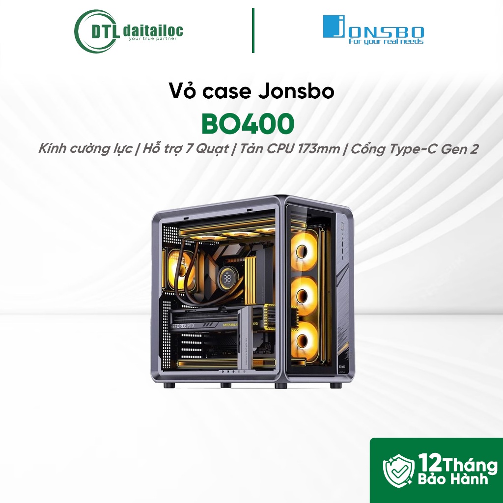 Vỏ case Jonsbo BO400 Gray (Mid Tower / ATX / Màu Xám) | Chính hãng | Bảo hành 12 tháng