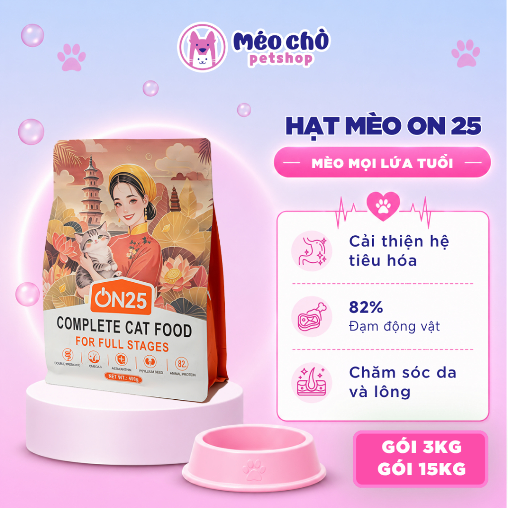 Hạt On25 SEAL 3KG, 15KG hạt cho mèo, mèo con, mèo trưởng thành Cats On, Caton - Mèo Chò Petshop