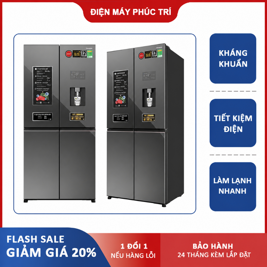 Tủ lạnh Panasonic Inverter 621 lít NR-XY680YMMV