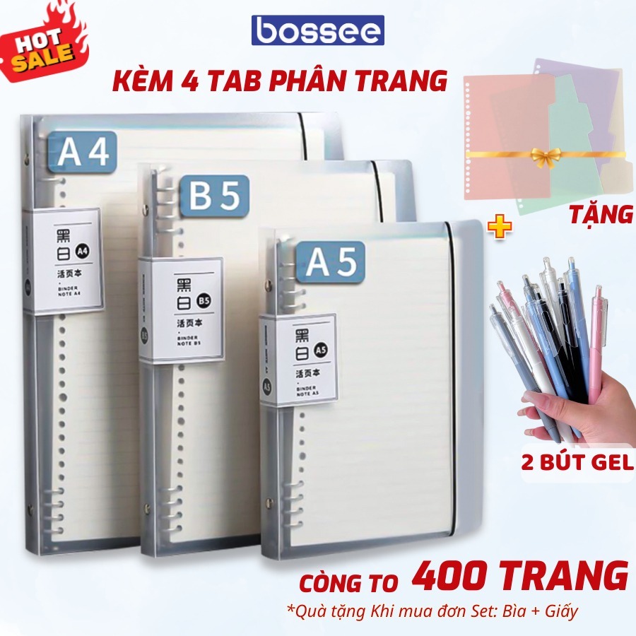Sổ còng DecorMe sổ còng binder A4 A5 B5 4 9 6 20 26 30 còng làm sổ tay, sổ ghi chép, take notes
