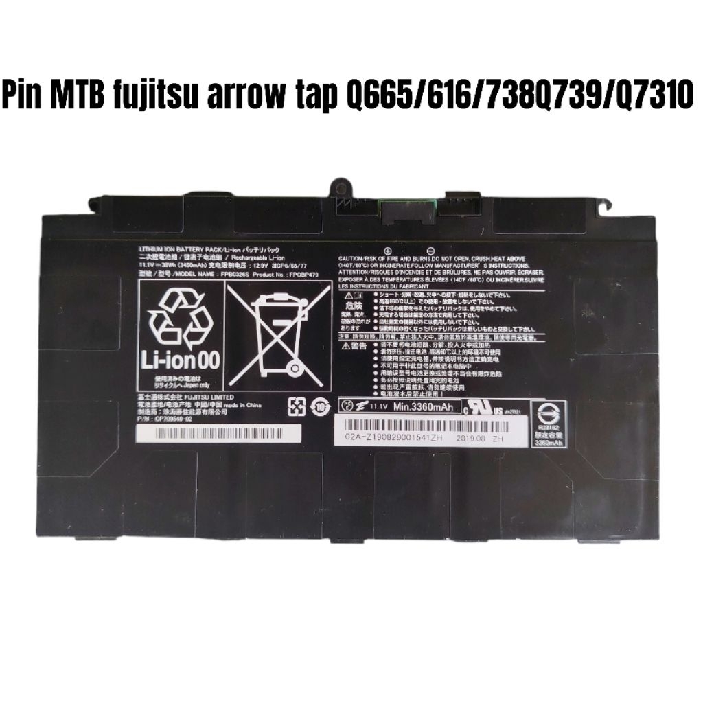 Pin MTB NEC / HP/lenovo mixx- Fujitsu arrows Q738/39-775-736. pin NEC versapro vk90/902 và vk153