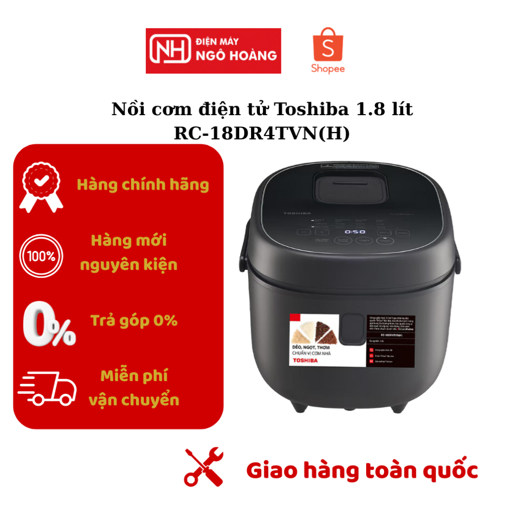 RC-18DR4TVN(H) - Nồi cơm điện tử Toshiba 1.8L RC-18DR4TVN(H) chính hãng, nấu cơm ngon