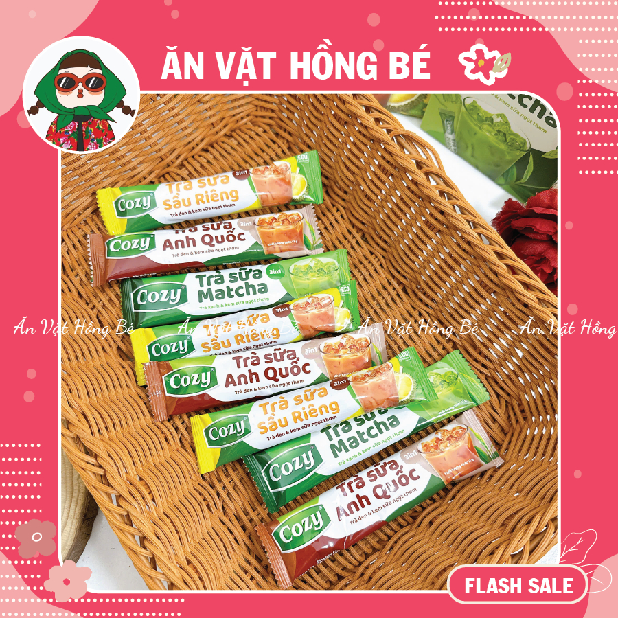 Combo Trà sữa Cozy Matcha 3in1, Trà Sữa Cozy Anh Quốc, Trà sữa Sầu Riêng