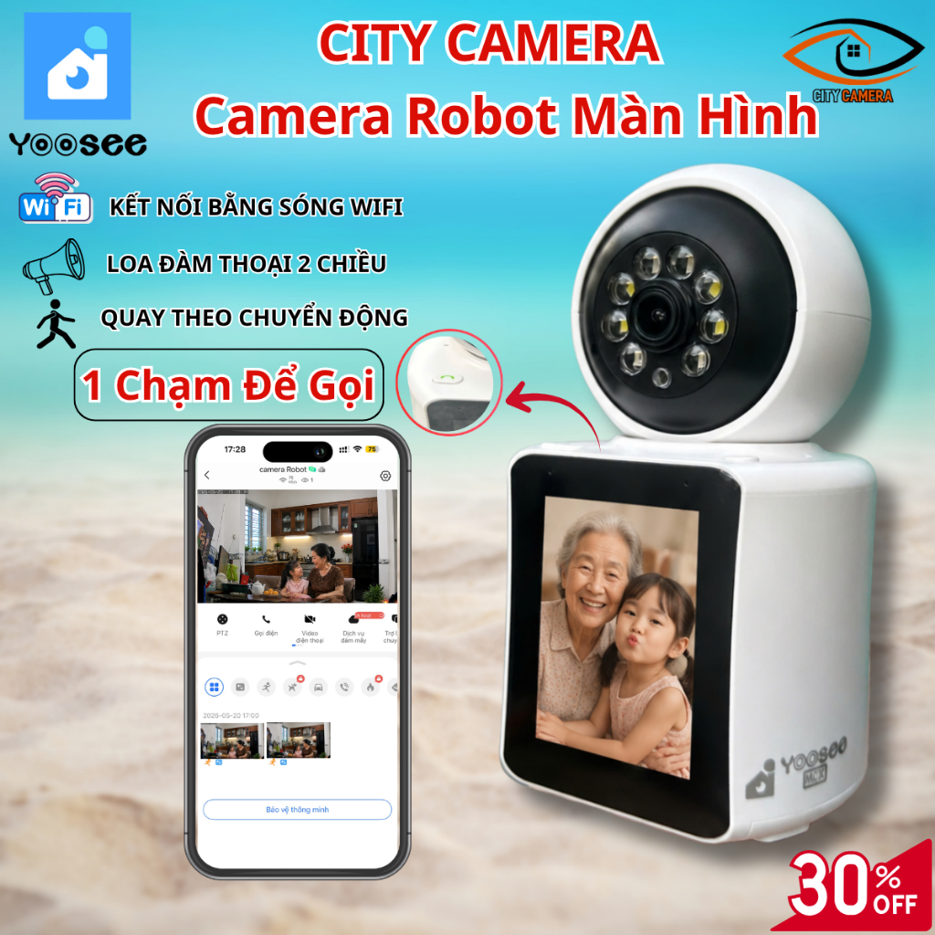 ( Camera Call Video ) Camera Robot Có Màn Hình Hiển Thị, Trông Nom Bé Và Cha Mẹ Già, Quan Sát