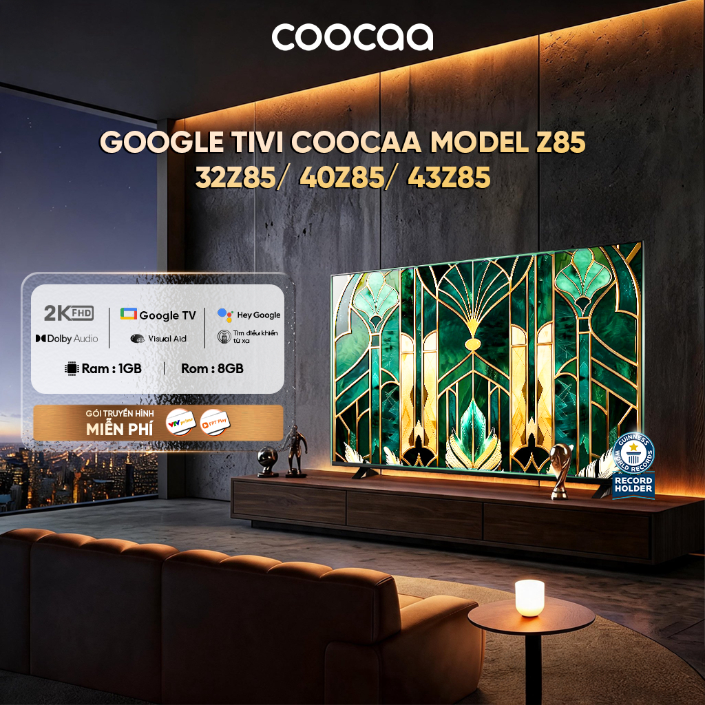 [Miễn phí lắp đặt HCM - HN] [ 32Z85 / 40Z85 / 43Z85 ] Google Tivi CooCaa Model Z85 | Smart TV | 32-4
