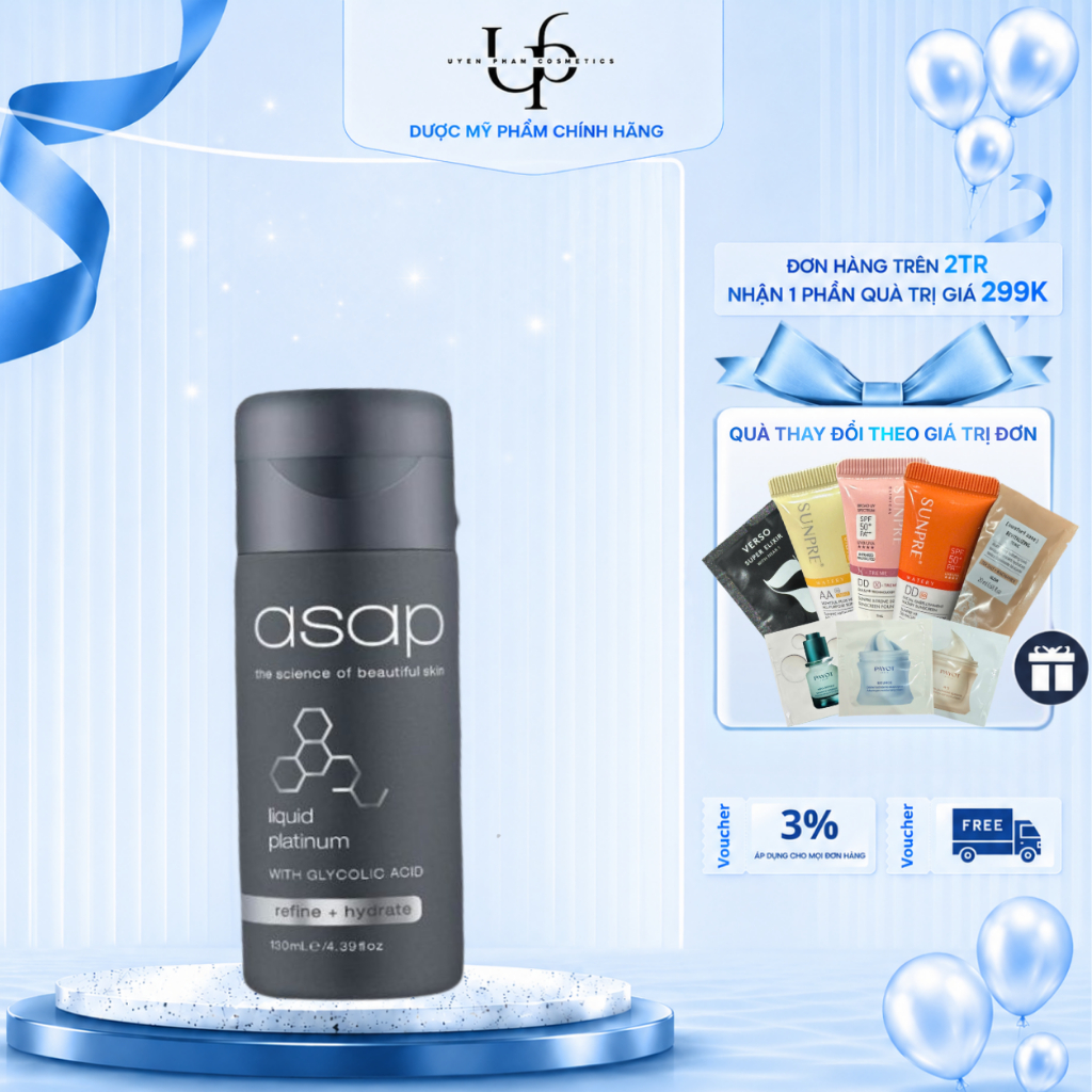 [Công Ty] ASAP Liquid Platinum – Tinh Chất Se Lỗ Chân Lông & Tái Tạo Da Ban Đêm 130ml