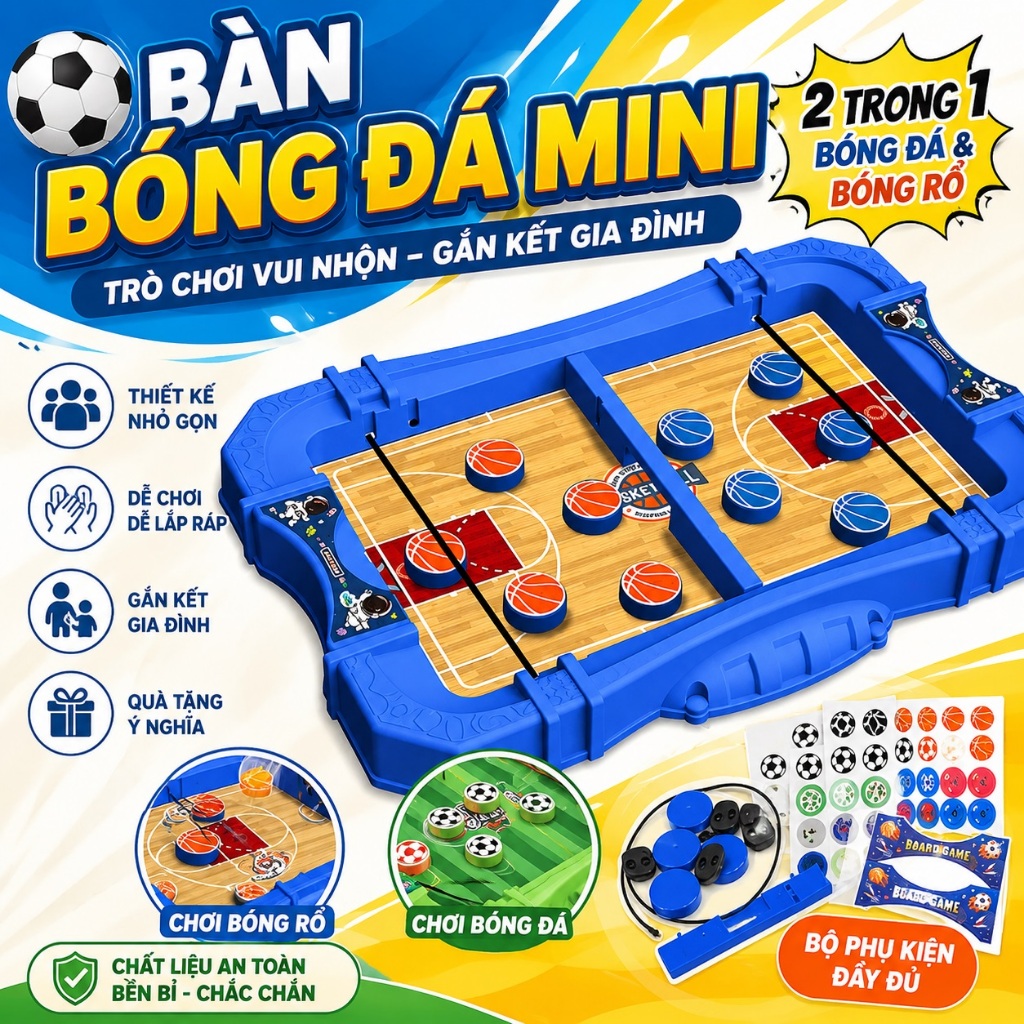Đồ Chơi Bàn Bắn Bóng Đá, Bóng Rổ Mini - Trò Chơi Broad Game Bắn Bóng Đá, Bóng Rổ