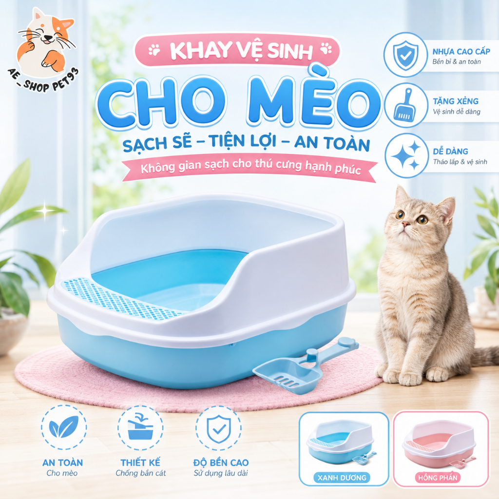 Khay vệ sinh chó mèo(có kèm xẻng)