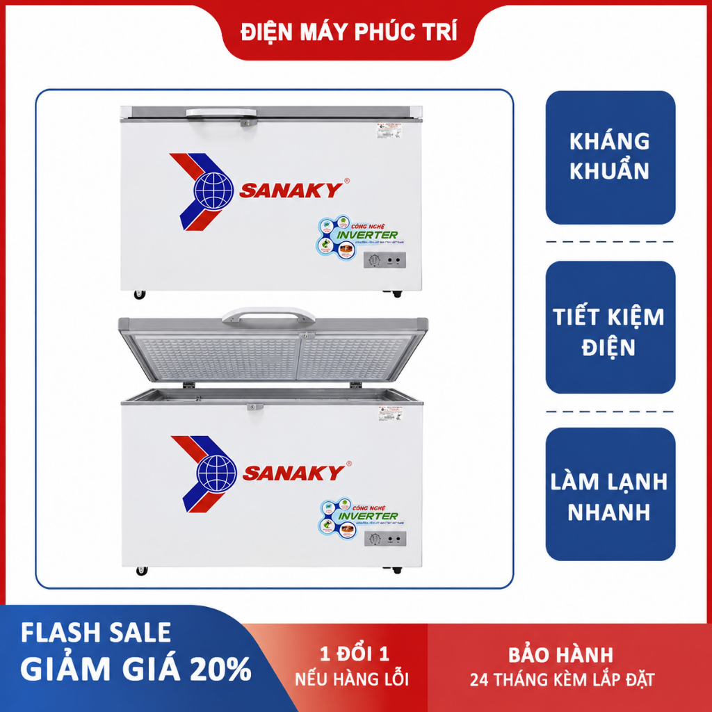 Tủ đông Sanaky Inverter 235 lít VH-2899A4K