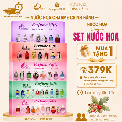 Set nước hoa mini CHARME 2024 3ml x 7pcs/ 3ml x 10pcs. Nước hoa test mùi size nhỏ Thơm lâu